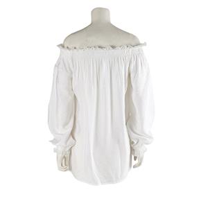 Sexy Peasant Ruffle Long Sleeve Off Shoulder Blouse N11858