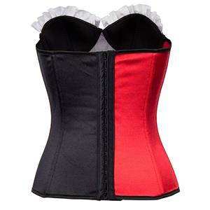 Sexy Women's Strapless Underwire Cup Plastic Boned Clown Cosplay Role-Playing Overbust Corset N14637