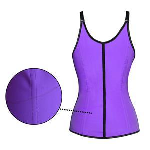 Sexy Purple Latex Steel Bone Vest Underbust Corset with Defect N18630
