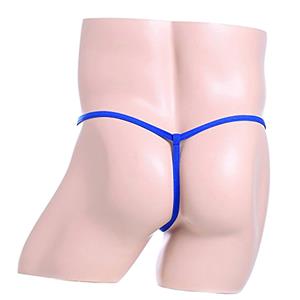 Men's Sexy Underwear Blue Elastic Strappy G-string Crotchless Thong PT16483