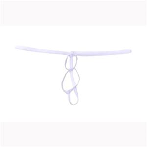 Men's Sexy Underwear White Elastic Strappy G-string Crotchless Thong PT16484