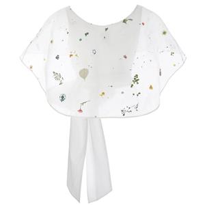Women's Sexy White Floral Shawl Plain Bow Knot Blouse N14870