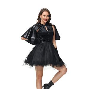 Sexy Witch Sleeveless Hollow Out Mini Dress Adult Halloween Cosplay Costume N23238