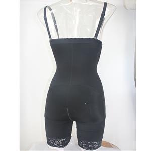Sexy Black Spaghetti Straps Zipper Slimming Jumpsuit Underwear PT23249
