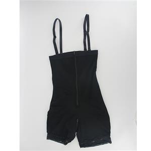 Sexy Black Spaghetti Straps Zipper Slimming Jumpsuit Underwear PT23249