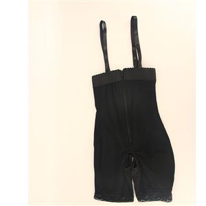Sexy Black Spaghetti Straps Zipper Leaking Crotch Slimming Jumpsuit Underwear PT23254