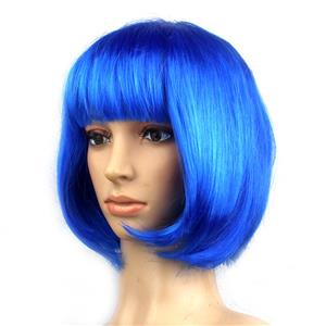 Women's Fashion Blue Short Bob Hair Cosplay Party Wigs MS16095