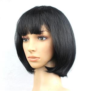 Women's Fashion Black Short Bob Hair Cosplay Party Wigs MS16098