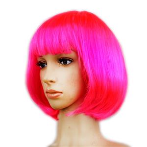 Women's Fashion Hot-Pink Short Bob Hair Cosplay Party Wigs MS16106
