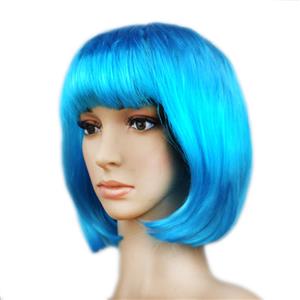 Women's Fashion Sky-Blue Short Bob Hair Cosplay Party Wigs MS16107