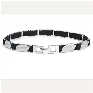 Fashion All-match Silver Alloy Leaf Elastic Thin Waist Belt N17939