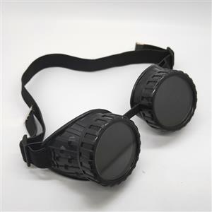 Steampunk Black Lens Thick Lines Frame Glasses Adjustable Belt Cosplay Party Goggles MS19741