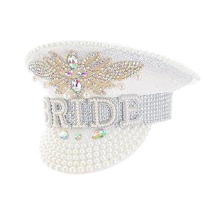 Fashion White Sequins Nightclub Masquerade Cosplay Halloween Bride Costume Top Hat J23309