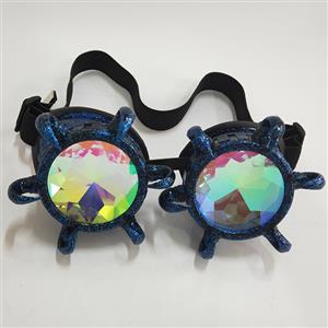 Steampunk Kaleidoscope Glasses Flash Point Blue Bull Head Masquerade Party Goggles MS19715