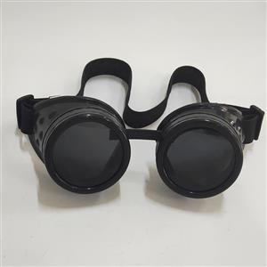 Steampunk Unisex Black Lens Black Frame Glasses Masquerade Goggles MS19719