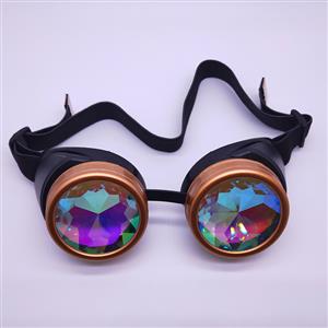 Steampunk Ancient-gold Removable Frame With Cover Glasses Masquerade Party Goggles MS19795