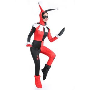 Sexy Supervillain Harley Quinn Halloween Joker Adult Costume N14757