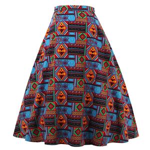 Sexy Tribal Print High Waisted Knee Length Midi Skirt HG11886