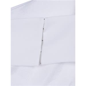 White Spaghetti Strap Asymmetric Backless Women's Maxi Dress N14224
