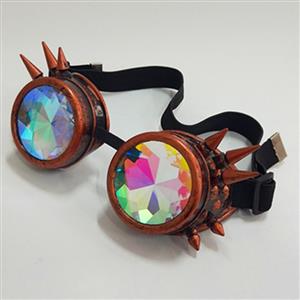 Steampunk Kaleidoscope Lens Rivet Masquerade Party Accessory Glasses Goggles MS19752