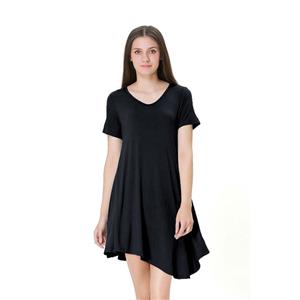 Sexy Mini Dress for Women, Women's Black Mini Dress, Sexy Short Sleeve Dress, Hot Summer Casual Dress, Women's T-shirt Dress, #N14504