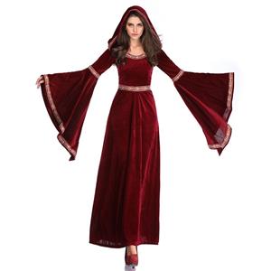 High Priestess Role Play Costume, Classical Adult Medieval Vampire Halloween Costume, Deluxe Medieval High Priestess Costume, Royal Vampire Masquerade Costume, #N18956