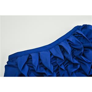 Retro Gothic Multi-layered Mesh and Ruffle Asymmetrical Hemline Open Silhouette Tiered Skirt N18947