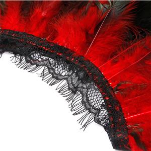 Victorian Gothic Red Feather Cloak One-piece Lace-up Long Gauze Shawl Corset Accessories N23316