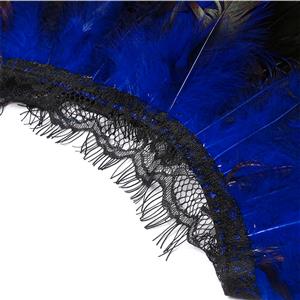 Victorian Gothic Blue Feather Cloak One-piece Lace-up Long Gauze Shawl Corset Accessories N23317