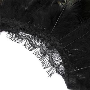 Victorian Gothic Black Feather Cloak One-piece Lace-up Long Gauze Shawl Corset Accessories N23318