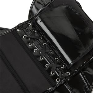 Women's Black Vintage Lace-up 13 Plastic Boned Overbust Corset N23471
