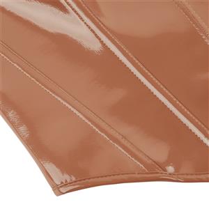 Women's Brown Vintage Lace-up 13 Plastic Boned Overbust Corset N23472