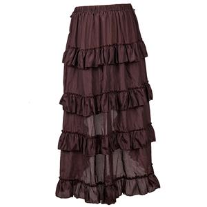 Victorian Steampunk Gothic Short Front Ruffle Skirt N12982