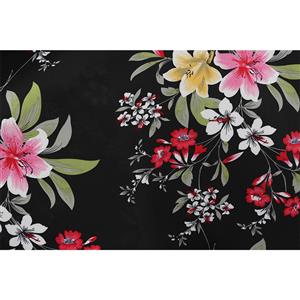 Vintage Floral Print Round Neck High Waist Half Sleeves Midi Swing Dress N18589