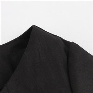 Women's Vintage Black 3/4 Length Sleeves Floral Print Swing Cocktail Dress N14816