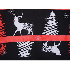 Vintage Round Neck Christmas Tree and Reindeer Print Sleeveless High Waist Swing Dress N18277