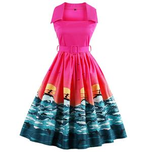 Retro Dresses for Women 1960, Vintage Dresses 1950's, Vintage Dress for Women, Floral Print Dress, Cheap Party Dress, #N12868