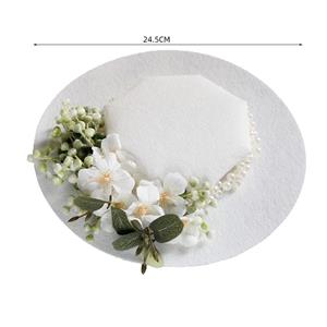 Vintage Flowers and Pearls Fascinator Bridal Bowler-hat Princess Cosplay Party Accessory J21681