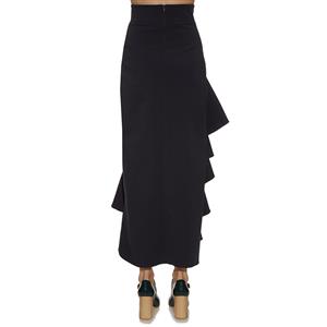 Women's Vintage Gothic Black Mid Waist Irregular Falbala Skirt N15689