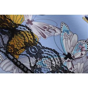 Vintage Halterneck Sweetheart Bodice Butterfly Pattern Backless Summer Swing Dress N18829