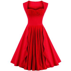 Retro Dresses for Women 1960, Vintage Dresses 1950's, Red Vintage Dress for Women, Womens Retro Swing Dress, Bridesmaid Dress, Sexy Red Dress for Women, Valentines Dress, #N12760