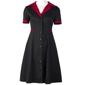 Vintage Short Sleeve Casual Dress N12179