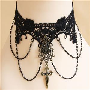 Vintage Style Necklace, New Gothic Necklace, Beaded Necklace, Lace Necklace, Cheap Punk Chocker, Victorian Necklace, #J12034