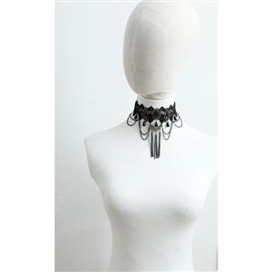 Vintage Gothic Victorian Lace Tassels Chocker Necklace J12060