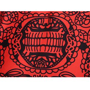 Vintage Red Sleeveless Classical Totem Print High Waist Midi Dress N18279