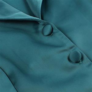 Women's Turn-down Collar Cape Sleeve V Neck Blouse N14438