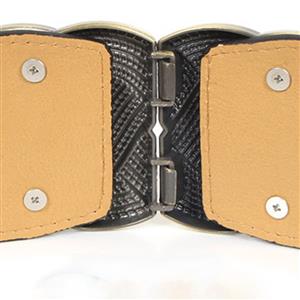 Women's Vintage Wide Elastic Bronze Buckle Waist Belt Retro Cinch Belt N15358