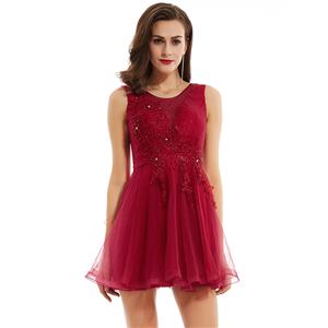 Sexy Homecoming Mini Dresses, Short Homecoming Dress Red, Tulle Party Dresses, Red Evening Dress, Hot Sale Tulle Homecoming Dresses, Cocktail Mini Tulle Dresses, #N15840