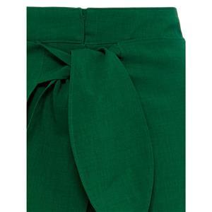 Women's Dark Green Plain Irregular Loose Pant N14419