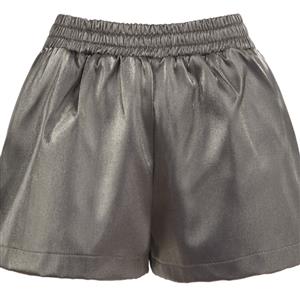Women's Gray Mid Waist Loose Elastic Pant N14361